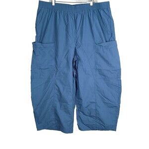 Urban Outfitters Womens Nylon Cargo Capris Size XXXL Plus Size Blue 100% Cotton